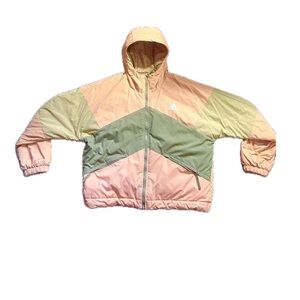 Adidas green pink puffer